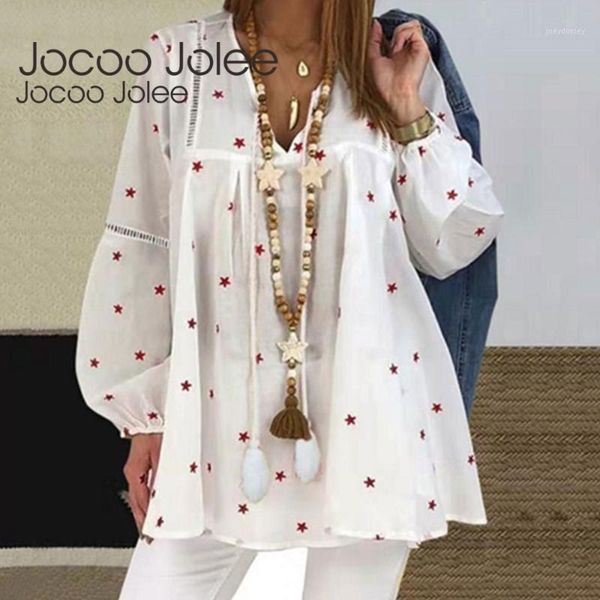 jocoo jolee fashion long sleeve stars print long shirts women lantern sleeve v neck loose blouse elegant hollow patchwork 1, White
jocoo jolee fashion long sleeve stars print long shirts women lantern sleeve v neck loose blouse elegant hollow patchwork 1, White