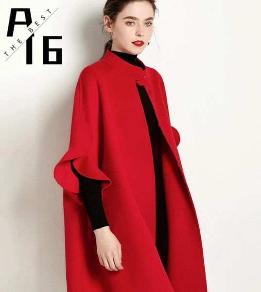 a16 new women's autumn and winter large size long woolen coat female red england a word cloak woolen coat1, Black
a16 new women's autumn and winter large size long woolen coat female red england a word cloak woolen coat1, Black