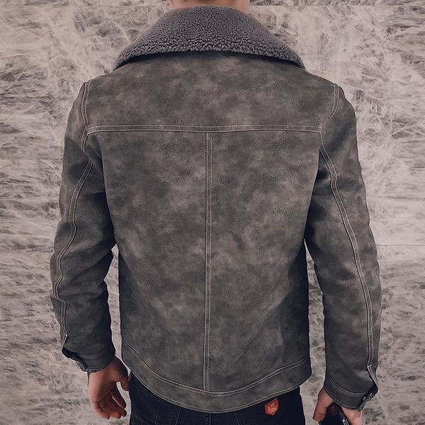 Back 2021 New Leather Motorcycle Men Warm Jacket Outdoor Fashion 2yvt, Black
