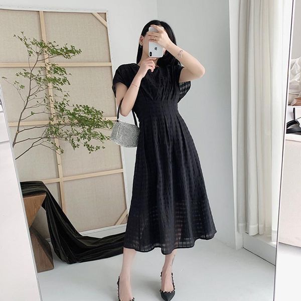two-pieces set women black midi dress high waist short sleeve slash neck plaid lady dresses1, Black;gray
two-pieces set women black midi dress high waist short sleeve slash neck plaid lady dresses1, Black;gray