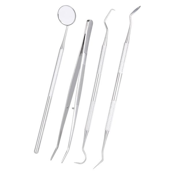 4pcs/pack dental hygiene tools kit dentist set dental probe mirror sickle scalers tweezers stainless steel teeth care cleaning
4pcs/pack dental hygiene tools kit dentist set dental probe mirror sickle scalers tweezers stainless steel teeth care cleaning