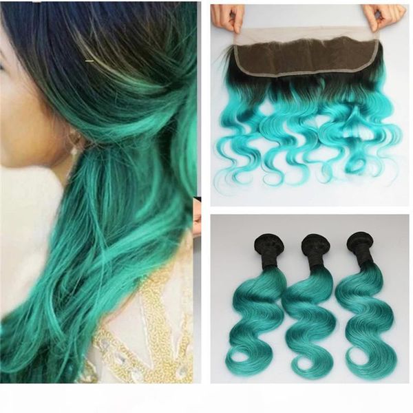 dark roots green 1b teal ombre virgin hair bundles with lace frontal closure with hair weaves ombre body wave hair 4pcs lot, Black;brown
dark roots green 1b teal ombre virgin hair bundles with lace frontal closure with hair weaves ombre body wave hair 4pcs lot, Black;brown
