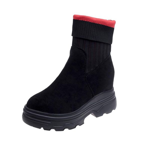 2020 fashion short tube platform bottom plus velvet thick winter elastic socks boots cotton shoes women stretch boots snow, Black
2020 fashion short tube platform bottom plus velvet thick winter elastic socks boots cotton shoes women stretch boots snow, Black