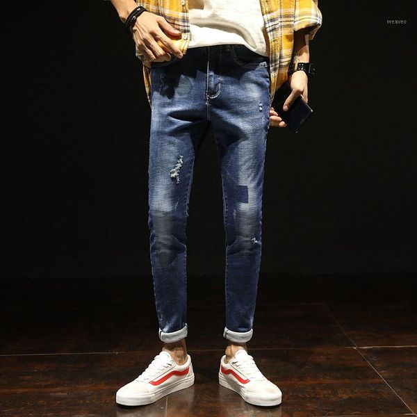 2018 men's elastic blue black jeans men denim nine pants slim regular straight fit homme trousers1
2018 men's elastic blue black jeans men denim nine pants slim regular straight fit homme trousers1