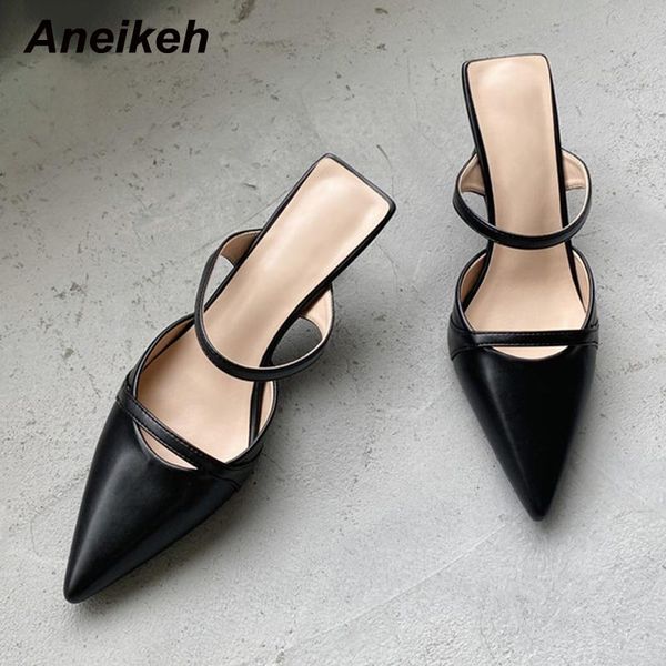 aneikeh new women shoes fashion pointed toe slippers stiletto heels pu slides outside solid shallow apricot size 35-39, Black
aneikeh new women shoes fashion pointed toe slippers stiletto heels pu slides outside solid shallow apricot size 35-39, Black