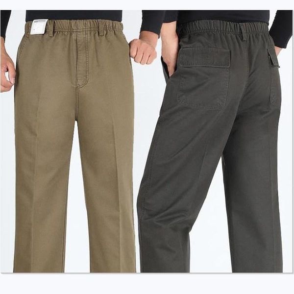 men's pants winter casual elastic waist cotton high middle aged thicken trousers loose men male bottoms straight, Black
men's pants winter casual elastic waist cotton high middle aged thicken trousers loose men male bottoms straight, Black