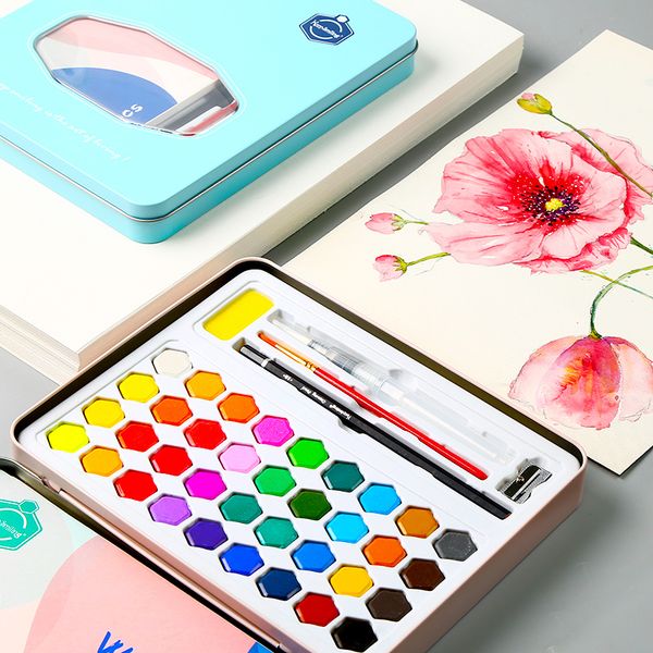 36 Colors Travel Solid Pigment Watercolor Paints Set with Water Color Brush Pen for Painting Art Supplies, Blue
36 Colors Travel Solid Pigment Watercolor Paints Set with Water Color Brush Pen for Painting Art Supplies, Blue