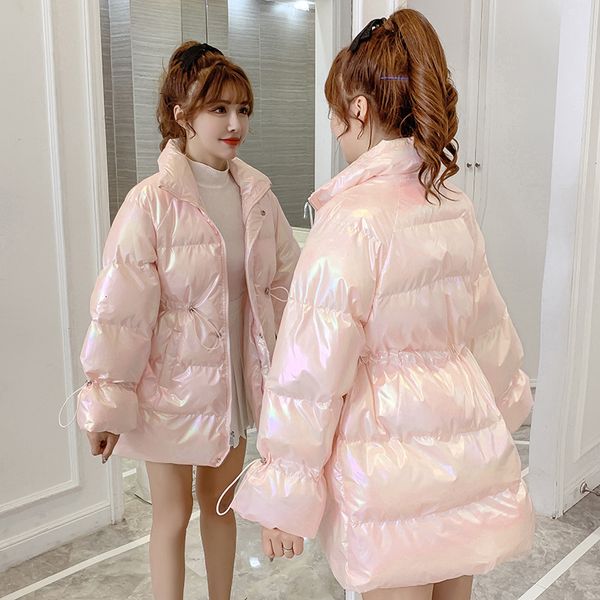 bright down medium length drawstring waist warm cotton women's colorful coat bread jacket, Black
bright down medium length drawstring waist warm cotton women's colorful coat bread jacket, Black