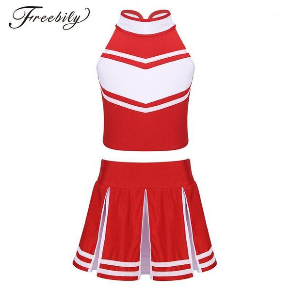 kids girls cheerleader dance costume sleeveless zippered with pleated skirt sets for school stage performance cosplay party1, Black;red
kids girls cheerleader dance costume sleeveless zippered with pleated skirt sets for school stage performance cosplay party1, Black;red