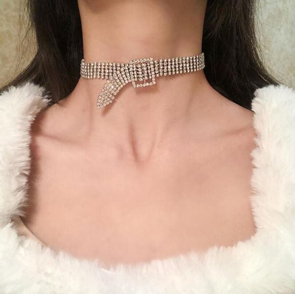 shining necklace belt jewelry with holes buckle for women new rhinestone for wedding dress statement necklace, Golden;silver 
shining necklace belt jewelry with holes buckle for women new rhinestone for wedding dress statement necklace, Golden;silver