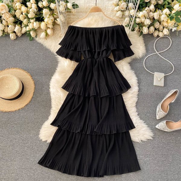 2021 new female singiny cake slash neck short solids dressed in line romantic summer vacation beach dress 60ll, Black;gray
2021 new female singiny cake slash neck short solids dressed in line romantic summer vacation beach dress 60ll, Black;gray