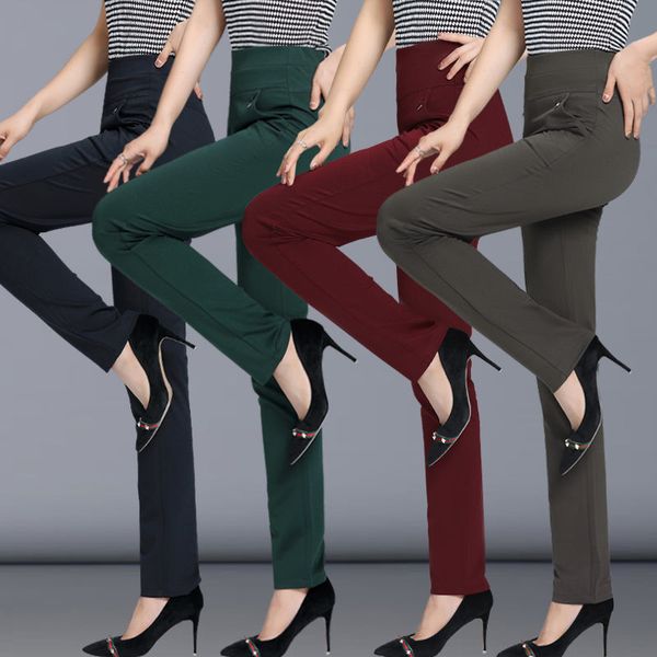 women pants 2020 spring fall straight pants slim casual female stretch trousers black fashion jeans office trousers lj201130, Black;white
women pants 2020 spring fall straight pants slim casual female stretch trousers black fashion jeans office trousers lj201130, Black;white
