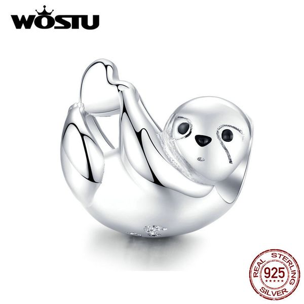 wostu 100% 925 sterling silver lazy sloth beads animal charms fit original bracelet pendant for women jewelry making ctc109 y200918, Bronze;silver
wostu 100% 925 sterling silver lazy sloth beads animal charms fit original bracelet pendant for women jewelry making ctc109 y200918, Bronze;silver