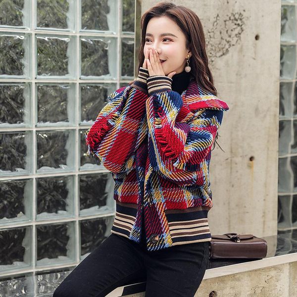 women's wool & blends 2021 plaid bf woolen coat autumn and winter wear korean short fashionable, Black
women's wool & blends 2021 plaid bf woolen coat autumn and winter wear korean short fashionable, Black