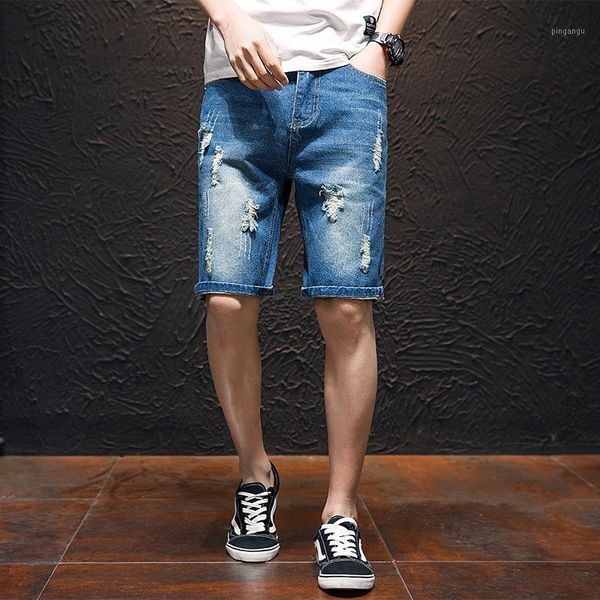 2019 summer new style men's short with holes jeans fashion shorts korean-style cool handsome shorts men's1, Blue
2019 summer new style men's short with holes jeans fashion shorts korean-style cool handsome shorts men's1, Blue