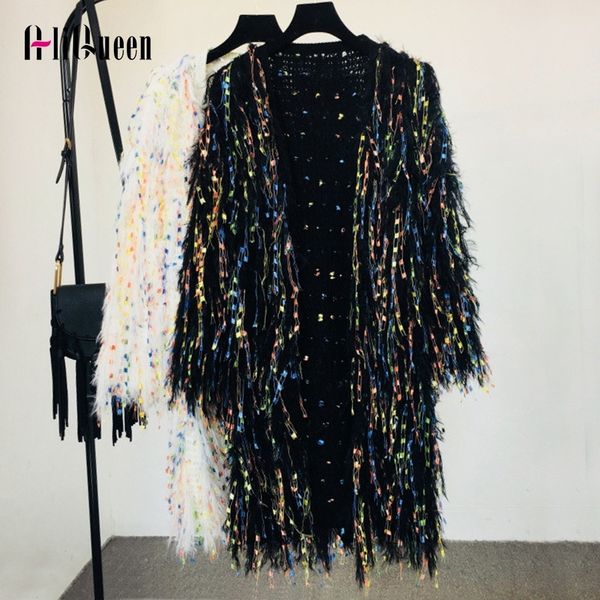 autumn women colorful sequins tassels knitted long sweater cardigan jacket winter handmade soft velvet fluffy coat outwear y200720, White;black
autumn women colorful sequins tassels knitted long sweater cardigan jacket winter handmade soft velvet fluffy coat outwear y200720, White;black