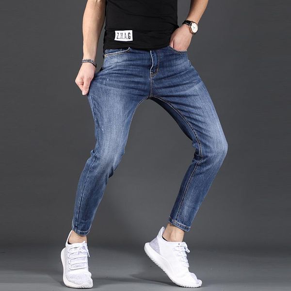 men's jeans wholesale 2021 street autumn trend slim stretch casual denim small straight legs pencil pants, Blue
men's jeans wholesale 2021 street autumn trend slim stretch casual denim small straight legs pencil pants, Blue