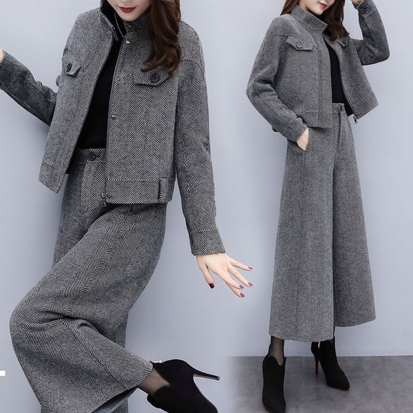 autumn 2021 new wool two pieces women's clothing short coat and long pants elegant suits y477 4k9r, Gray
autumn 2021 new wool two pieces women's clothing short coat and long pants elegant suits y477 4k9r, Gray