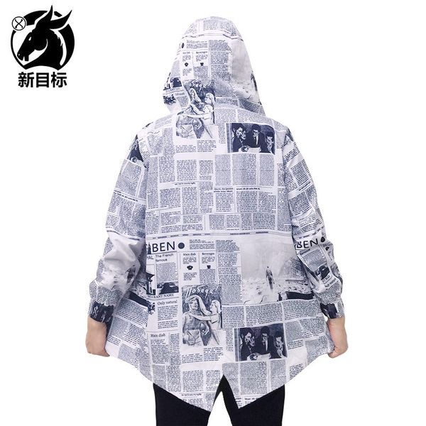 mens hooded coats english newspaper printing easy long fund waterproof windbreaker mens womens streetwear loose jackets, Tan;black
mens hooded coats english newspaper printing easy long fund waterproof windbreaker mens womens streetwear loose jackets, Tan;black
