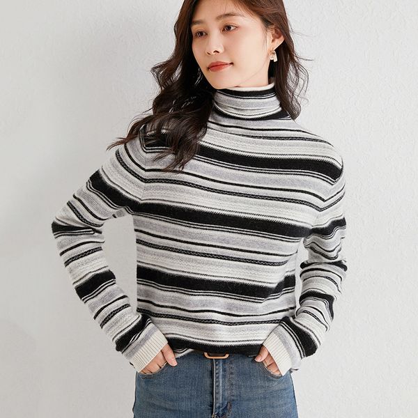 2021 new high collar nightgown striped woman mesh 100% au fine pullover sweater 7 color jumper wool pure #2039 gtgs, White;black
2021 new high collar nightgown striped woman mesh 100% au fine pullover sweater 7 color jumper wool pure #2039 gtgs, White;black
