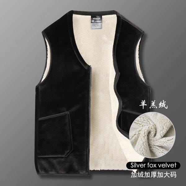 autumn and winter casual shawl large size vest men's warm double faced cashmere, Black;white
autumn and winter casual shawl large size vest men's warm double faced cashmere, Black;white