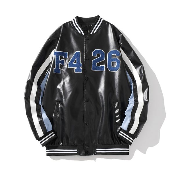 leather jacket men numbers embroidery baseball jackets street fashion men's jackets, Black;brown
leather jacket men numbers embroidery baseball jackets street fashion men's jackets, Black;brown