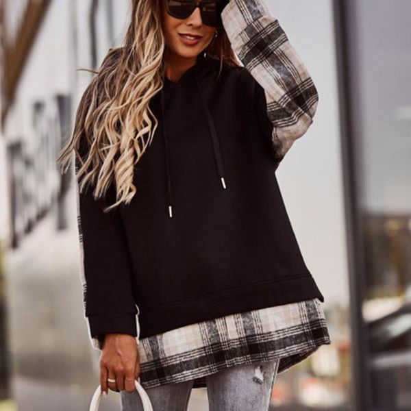 women's hoodies & sweatshirts niche sweatshirt plaid stitching pullover full sleeve round neck drawstring hooded jumper lady winter hig, Black
women's hoodies & sweatshirts niche sweatshirt plaid stitching pullover full sleeve round neck drawstring hooded jumper lady winter hig, Black