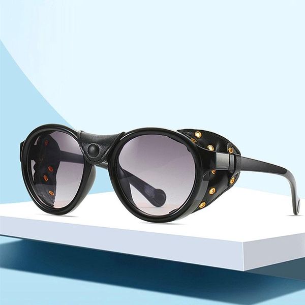 men round steampunk sunglasses brand designer women ins leather rivet goggle sun glasses for female men cool shades 2020, White;black
men round steampunk sunglasses brand designer women ins leather rivet goggle sun glasses for female men cool shades 2020, White;black