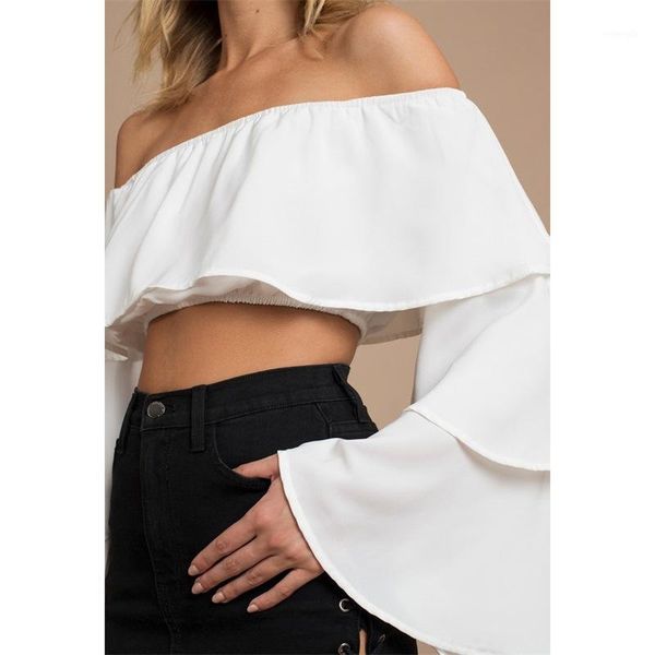 casual flare sleeve elastic band shoulder bandeau ladies dress vest spring 20201, White
casual flare sleeve elastic band shoulder bandeau ladies dress vest spring 20201, White