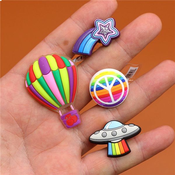 original shoe charms shooting star ufo peace balloon shoe accessories buckle decorations kids gift, White;pink
original shoe charms shooting star ufo peace balloon shoe accessories buckle decorations kids gift, White;pink