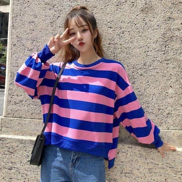 loose women sweater autumn spring stripes print slim long sleeved round collar slim casual sweater pull femme1, White;black
loose women sweater autumn spring stripes print slim long sleeved round collar slim casual sweater pull femme1, White;black