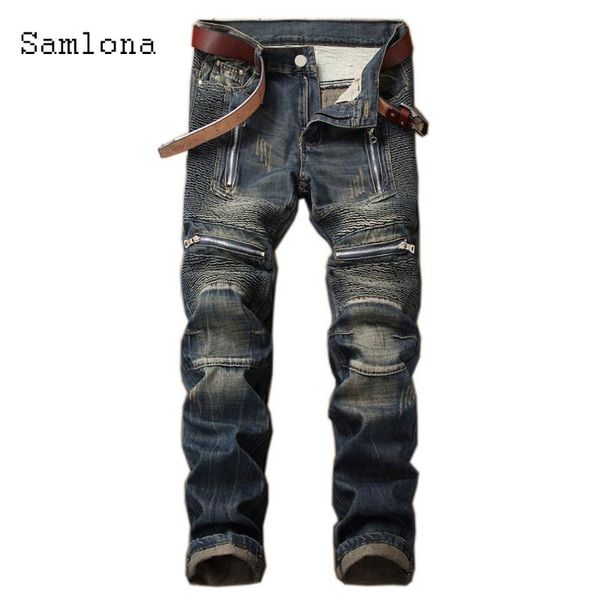 men's jeans 2021 spring autumn jean demin pants patchwork zipper pleated skinny trendy motorcycle straight denim trousers, Blue
men's jeans 2021 spring autumn jean demin pants patchwork zipper pleated skinny trendy motorcycle straight denim trousers, Blue