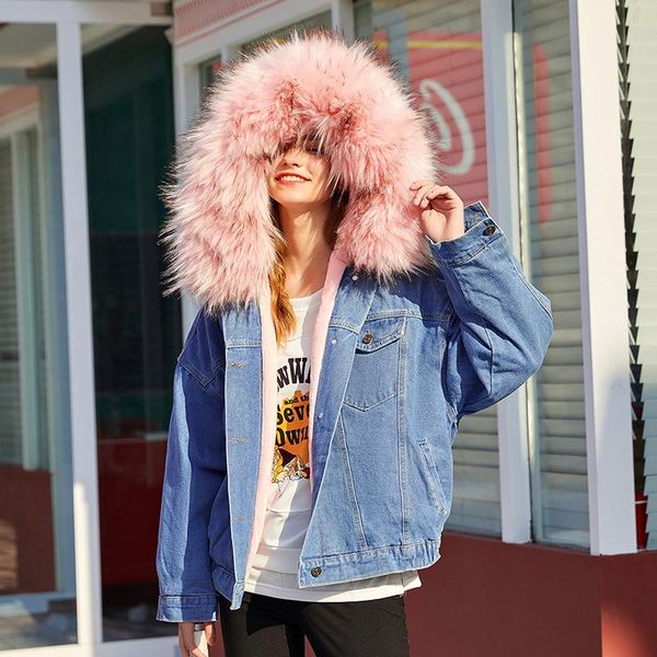 women's jackets women denim with fur winter jeans hooded thick fleece coat outwear female faux collar 2021 warm, Black;brown
women's jackets women denim with fur winter jeans hooded thick fleece coat outwear female faux collar 2021 warm, Black;brown