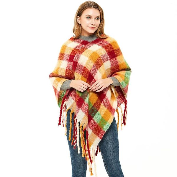 scarves hijab winter of europe and the united states, 2021 autumn wind circle yarn thick tassel small grid ms cloak shawl, Blue;gray
scarves hijab winter of europe and the united states, 2021 autumn wind circle yarn thick tassel small grid ms cloak shawl, Blue;gray
