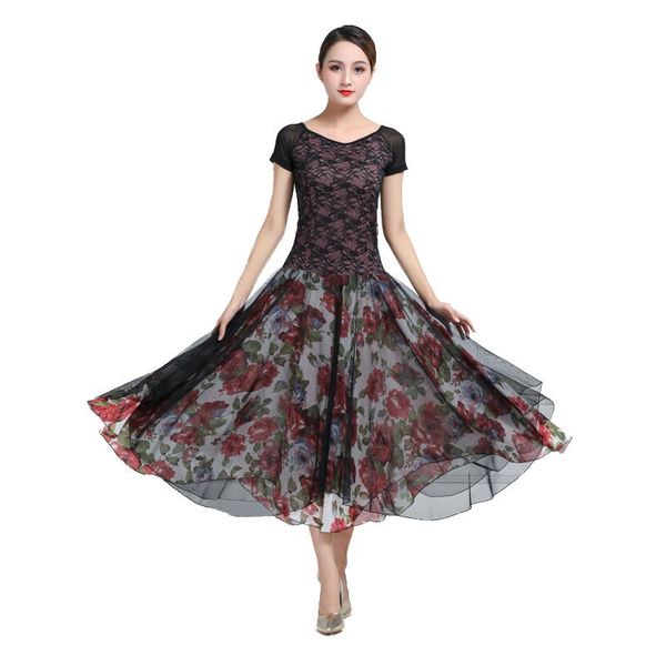 stage wear women's flamenco waltz tango ballroom dance standard dress short sleeves, Black;red
stage wear women's flamenco waltz tango ballroom dance standard dress short sleeves, Black;red