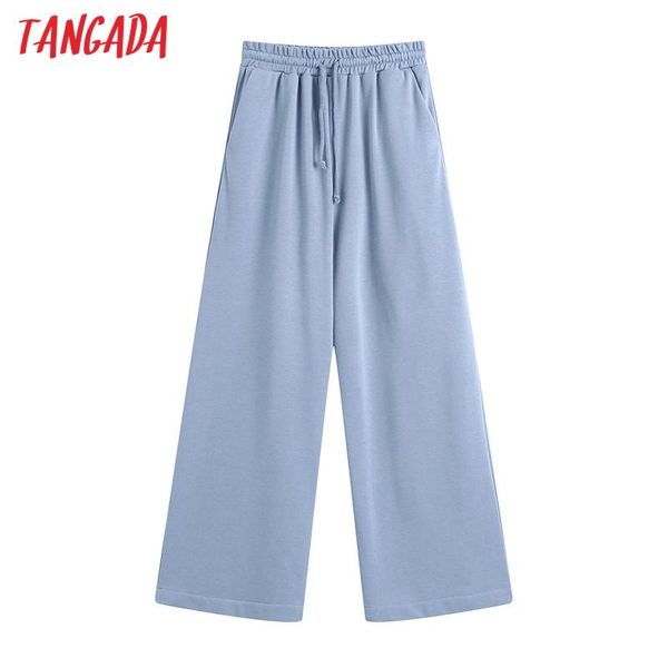 tangada women blue wide leg pants spring fashion casual strethy waist long pants be223, Black;white
tangada women blue wide leg pants spring fashion casual strethy waist long pants be223, Black;white
