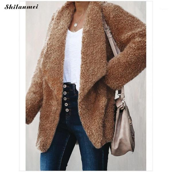 women autumn winter turn-down collar plus size fleece jacket coat casual plush cardigan female fashion brown thick teddy coat1, Black;brown
women autumn winter turn-down collar plus size fleece jacket coat casual plush cardigan female fashion brown thick teddy coat1, Black;brown