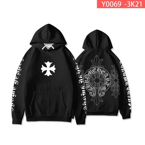 men's and women's autumn and winter big silver horseshoe sanskrit hooded sweater cross long sleeve coat, Black
men's and women's autumn and winter big silver horseshoe sanskrit hooded sweater cross long sleeve coat, Black