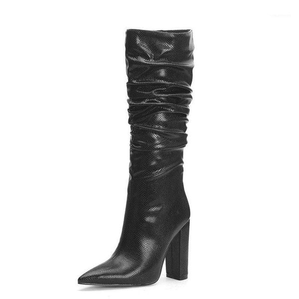 boots snake print knee high fashion pleated square heels long for women western faux leather ladies shoes 20211, Black
boots snake print knee high fashion pleated square heels long for women western faux leather ladies shoes 20211, Black