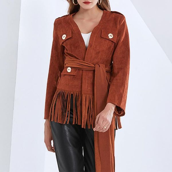 phoentin women autumn winter solid tassel coats long sleeve england style outwear brown belted female jacket ph202, Tan;black
phoentin women autumn winter solid tassel coats long sleeve england style outwear brown belted female jacket ph202, Tan;black