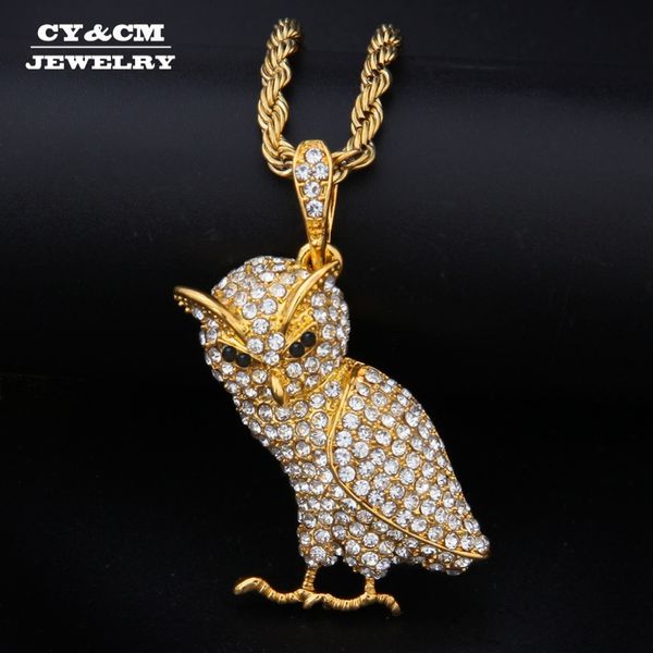 gold silver color iced out animal owl pendant full rhinestone bling necklace hip hop rapper jewelry for women men punk necklaces y200918
gold silver color iced out animal owl pendant full rhinestone bling necklace hip hop rapper jewelry for women men punk necklaces y200918