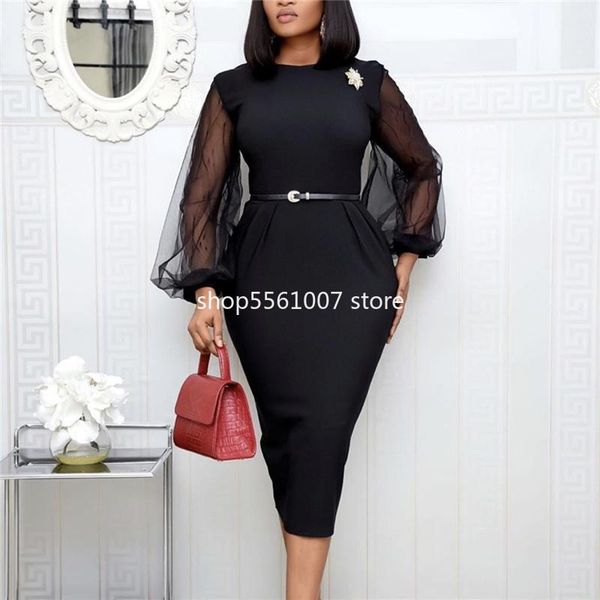 women bodycon dress sheer long lantern sleeves office ladies slim see through femme vestido modest african celebrate occassion, Black;gray
women bodycon dress sheer long lantern sleeves office ladies slim see through femme vestido modest african celebrate occassion, Black;gray