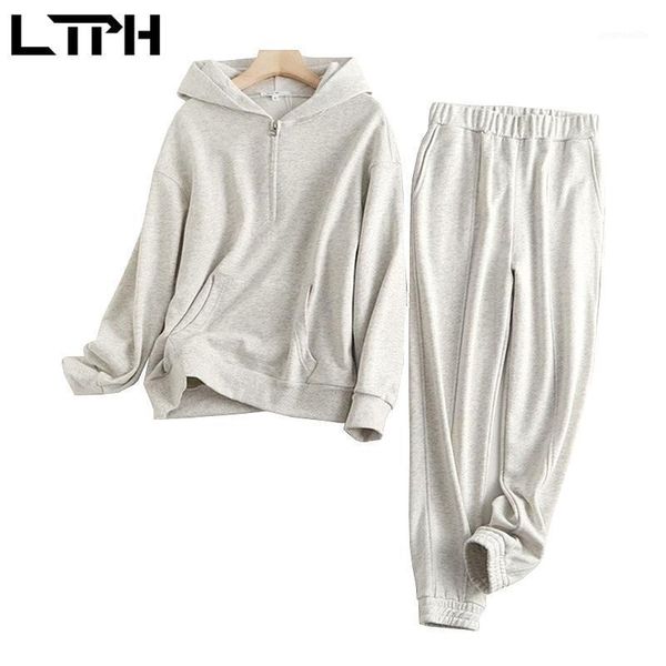 ltph simple fashion women's sets loose thick warm zipper hoodies sweatshirt sports pants 2 piece set women 2020autumn winter new1, Gray
ltph simple fashion women's sets loose thick warm zipper hoodies sweatshirt sports pants 2 piece set women 2020autumn winter new1, Gray