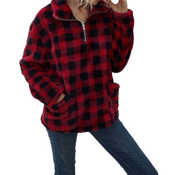 women's wool & blends winter fashion plaid jacket coat women streetwear long-sleeved thick pocket oversized lapel autumn warm shirts co, Black
women's wool & blends winter fashion plaid jacket coat women streetwear long-sleeved thick pocket oversized lapel autumn warm shirts co, Black