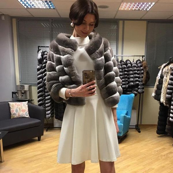 women's fur & faux real rex coat winter jacket 2021 fashion short outwear chinchilla color in stock, Black
women's fur & faux real rex coat winter jacket 2021 fashion short outwear chinchilla color in stock, Black