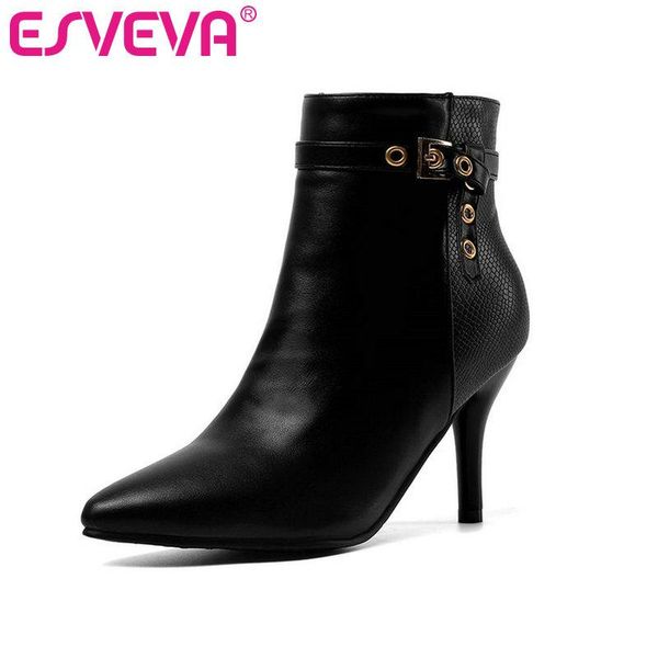 boots esveva 2021 women shoes winter ankle fashion thin high heel flock pointed toe motorcycle platform size 34-43, Black
boots esveva 2021 women shoes winter ankle fashion thin high heel flock pointed toe motorcycle platform size 34-43, Black