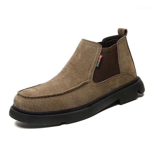 boots men's ankle suede leather men winter autumn shoes fashion casual boot1, Black