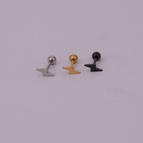 stud 1 pcs stainless steel cute small flash shape earring for women trendy gold color black geometric ear cartilage cuff jewelry, Golden;silver
stud 1 pcs stainless steel cute small flash shape earring for women trendy gold color black geometric ear cartilage cuff jewelry, Golden;silver