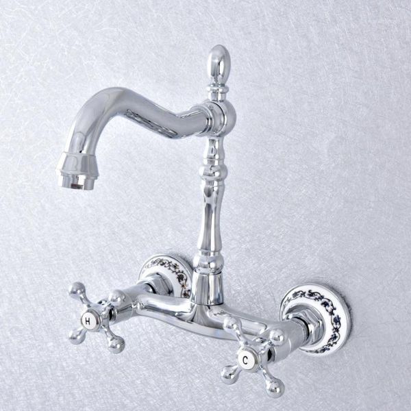 polished chrome brass bathroom kitchen basin sink faucet mixer tap double cross handle wall mount lsf7881
polished chrome brass bathroom kitchen basin sink faucet mixer tap double cross handle wall mount lsf7881