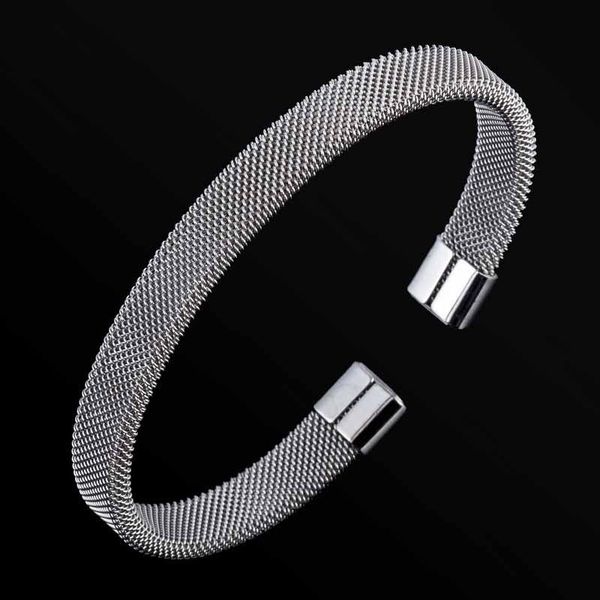 women metal stainless steel mesh bracelet bangle, female wire bracelet open adjustable, Black
women metal stainless steel mesh bracelet bangle, female wire bracelet open adjustable, Black